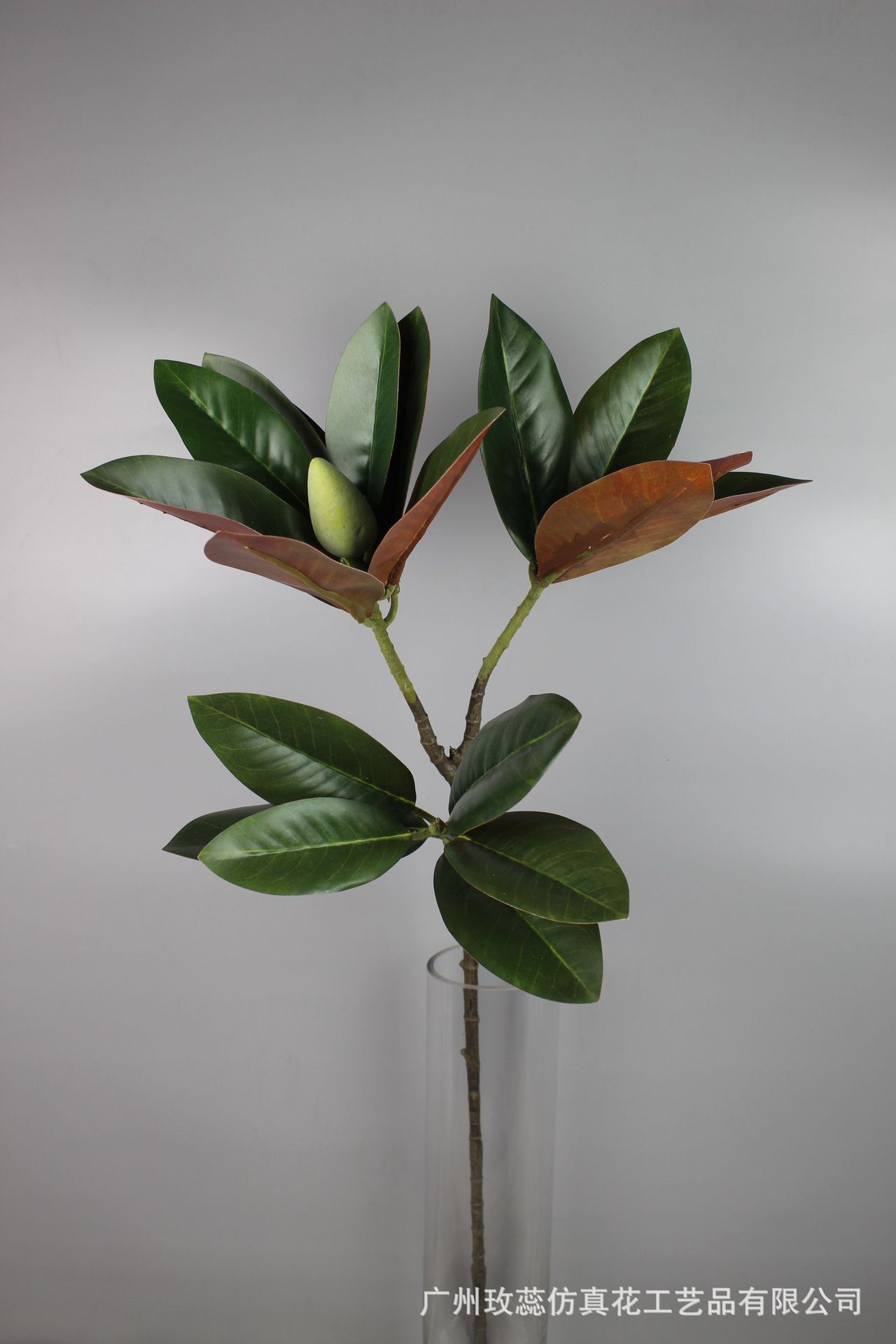 仿真玉兰枝玉兰叶 插花配材绿色叶子仿真植物 家居装饰仿真玉兰枝