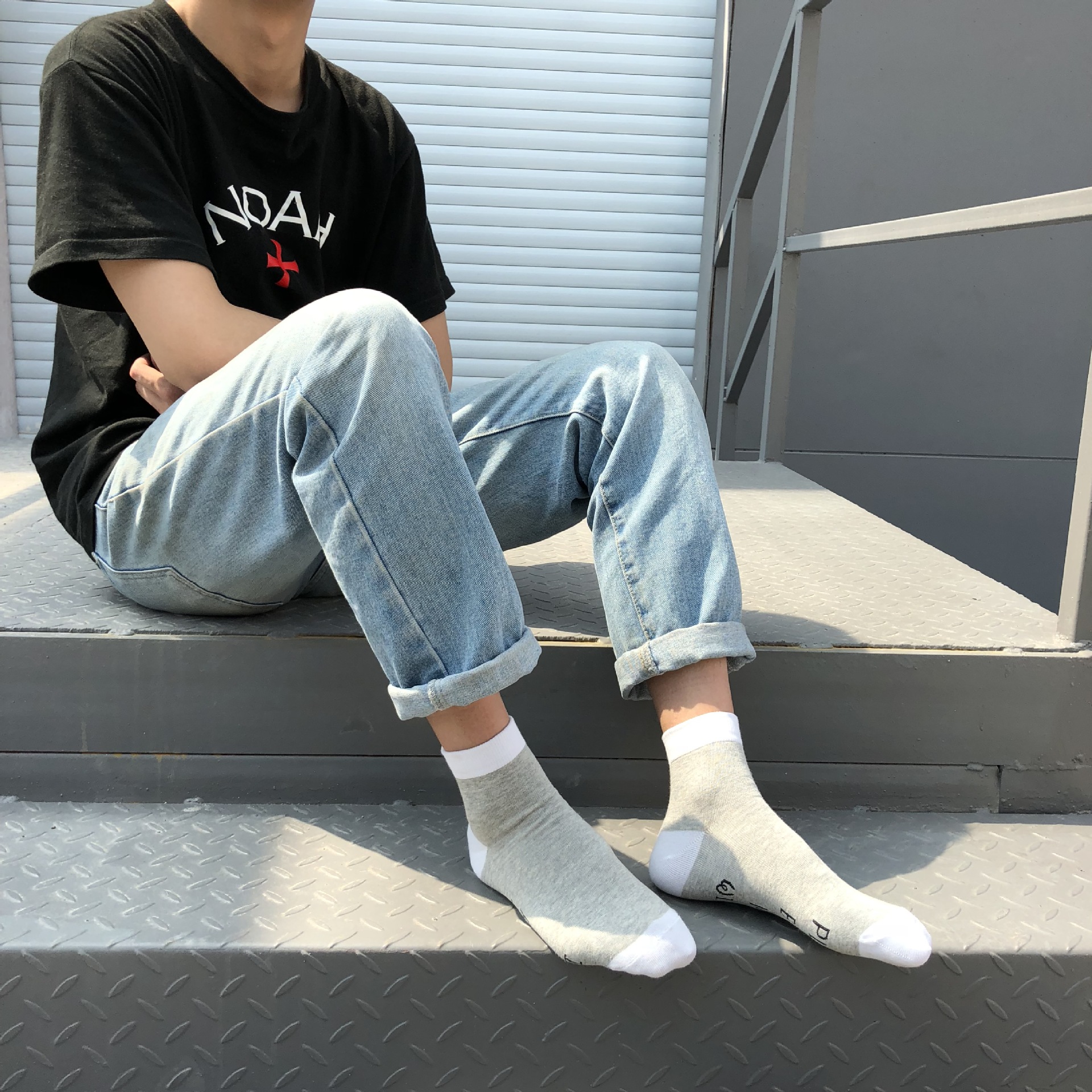 if you can read this白灰亚马逊wish欧美脚底英文字母袜