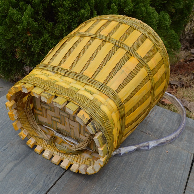 买菜竹编背篓竹篓子水果蔬菜筐竹制品批发包邮背带舞蹈道具收纳筐