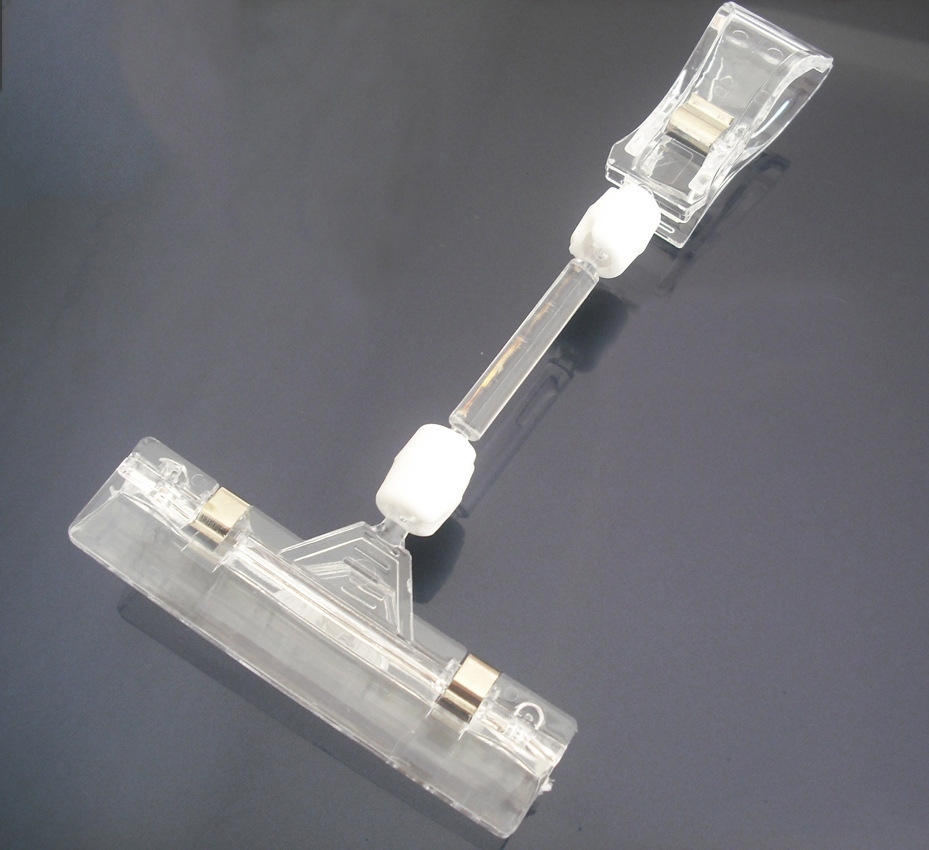 pop广告透明夹双头标签夹塑料海报夹子货架爆炸水晶夹