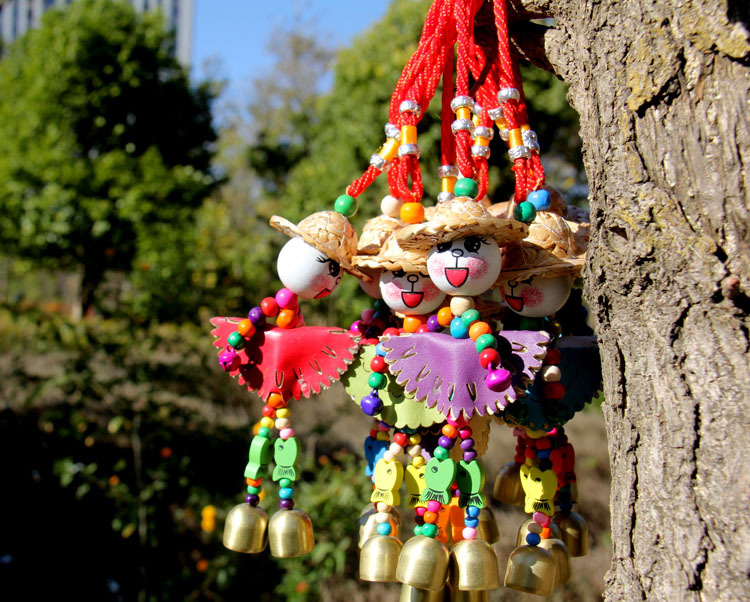 民族手工工艺品风铃东巴文风铃挂件草帽人挂饰礼品批发