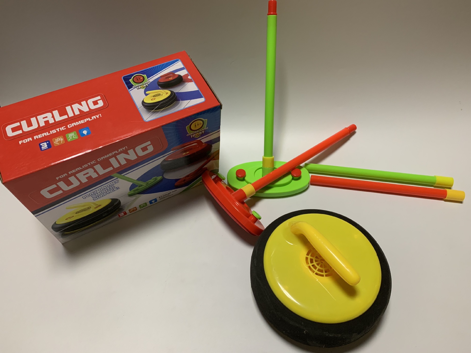 电动悬浮冰壶 灯光冰球 19cm体育玩具 air curling 冰弧游戏套装