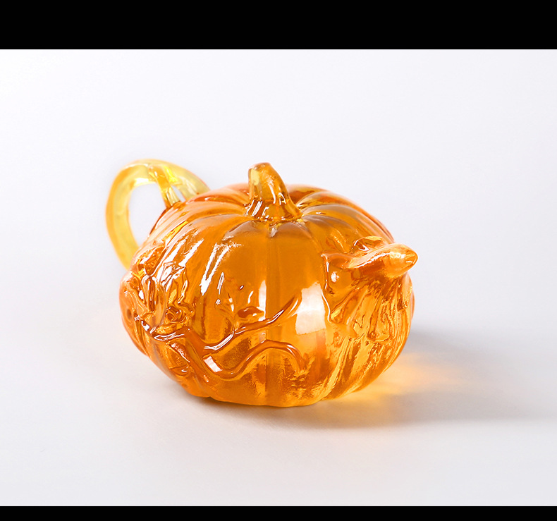 南瓜摆件透明树脂 可定制仿水晶南瓜摆件 室内办公桌面装饰摆件工艺品