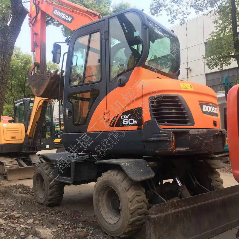 二手大宇斗山dx60w轮式挖掘机参数性能尾气排放合格全国包邮到付