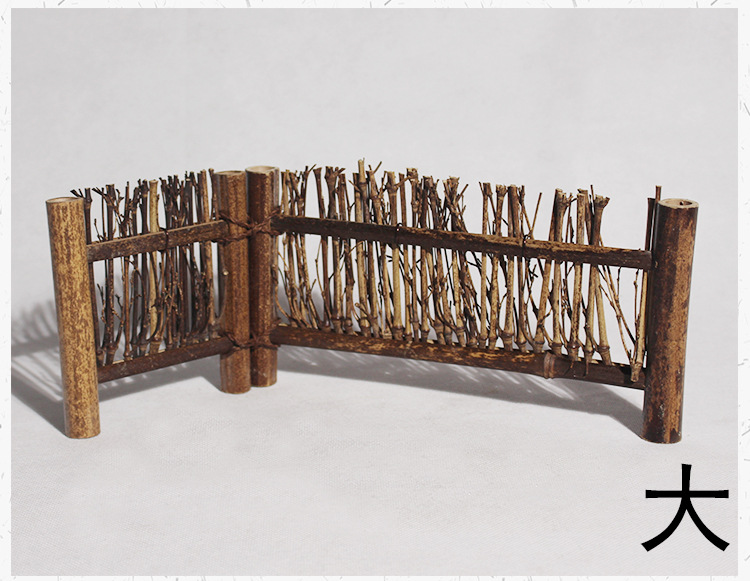 竹篱笆栅栏复古竹编首饰架茶具柜台展示中式摆件盆景装饰清仓促销