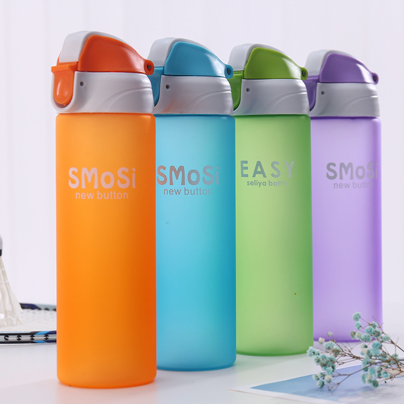 Msmk Plastic Frosted Sports Cup 600ml with Rope Handle Filter Screen High-Grade Sports Bottle Tumbler Student Cup