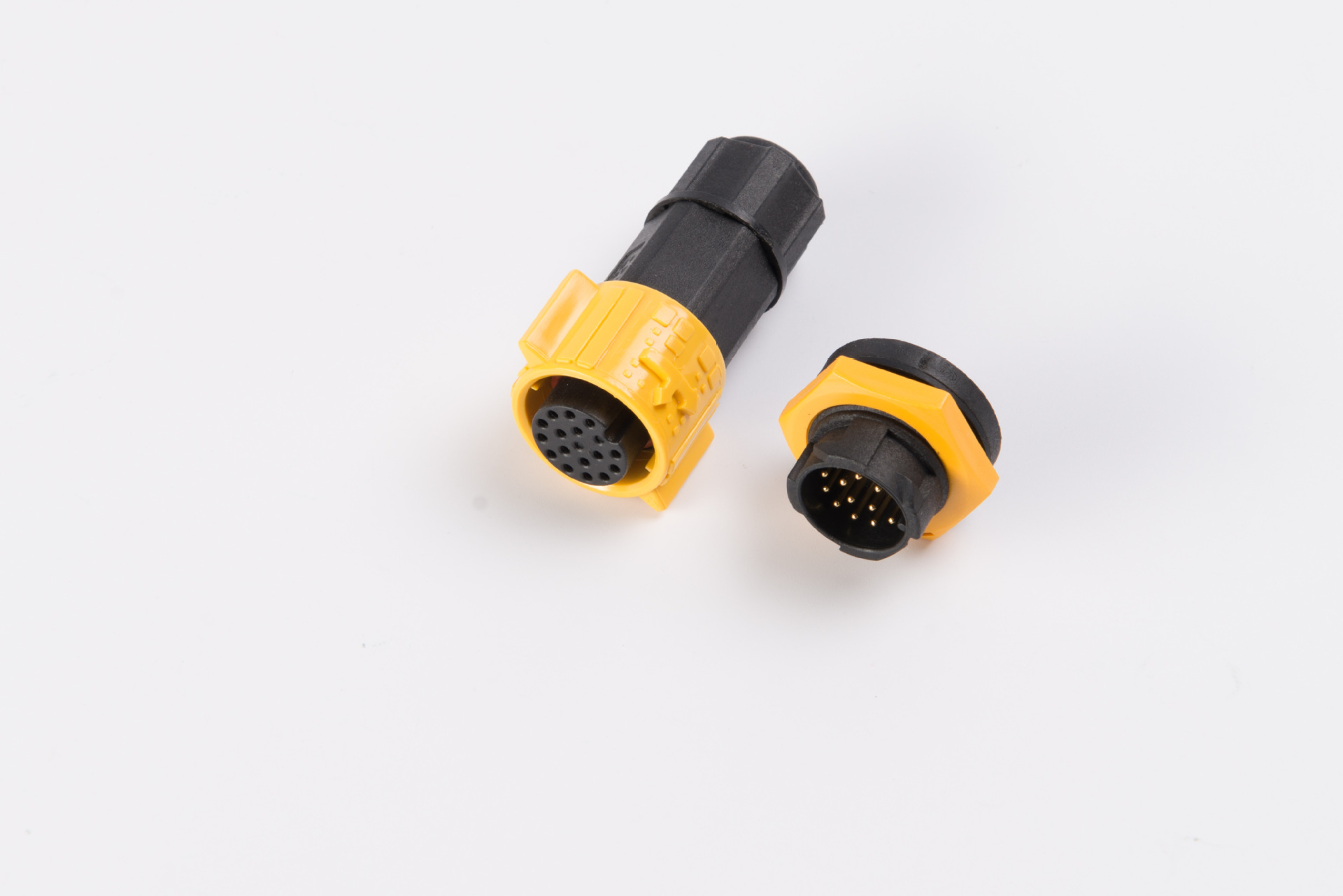 m19自锁锂电池接头 组装面板式快速拔插防水插头 2芯至22芯接头