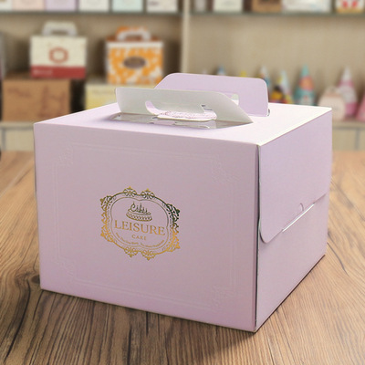 蛋糕包装盒 欧式烫金8寸手提生日蛋糕盒加高慕斯蛋糕盒定做批发