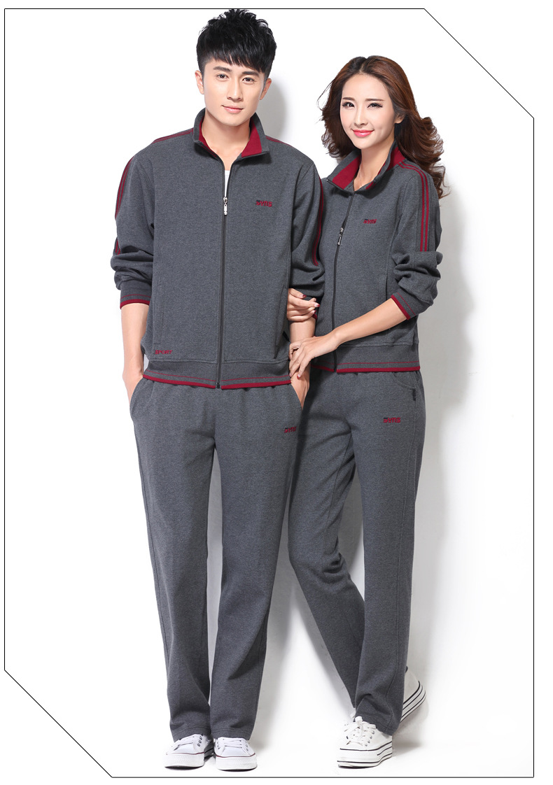 运动套装男女春秋两件套运动服中老年情侣休闲套装团购爸爸妈妈装