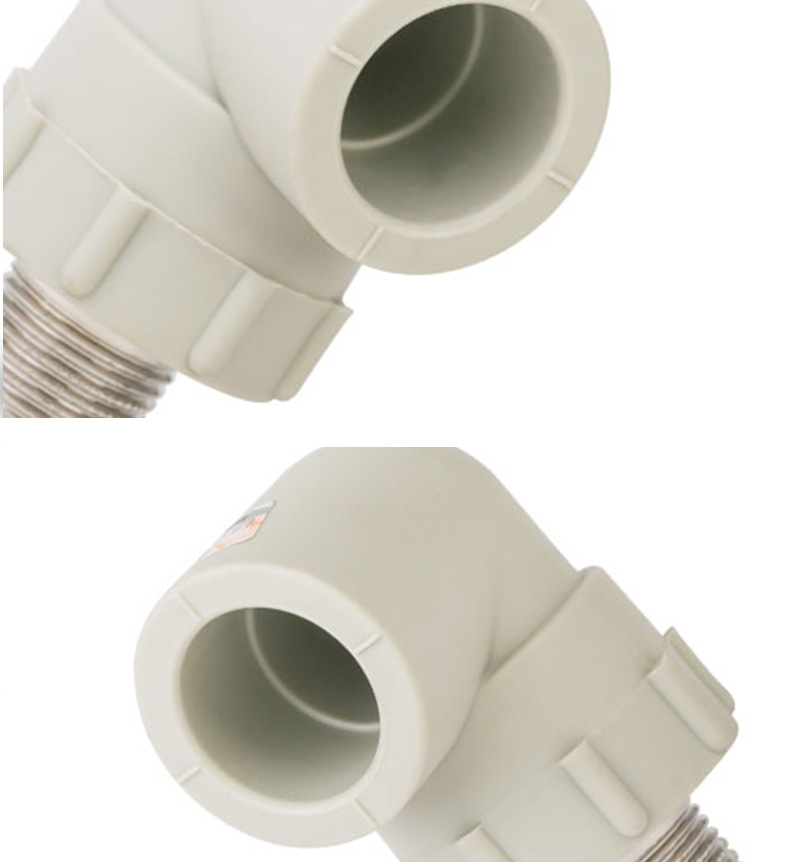 公元ppr水管外丝弯头加厚热水器管道配件灰色外牙管件