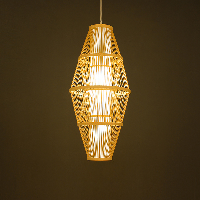 中式竹艺竹编吊灯创意民宿酒楼灯笼创意禅意个性个性餐厅竹子灯具