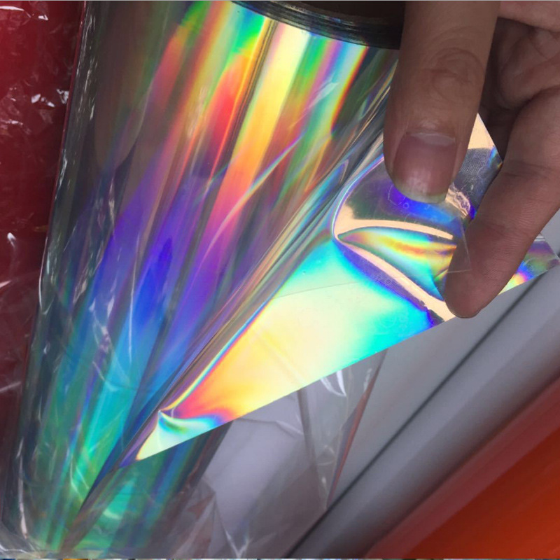 七彩镭射电镀膜车贴pvc材质膜七彩抖音车贴膜材料镭射烫印激光膜