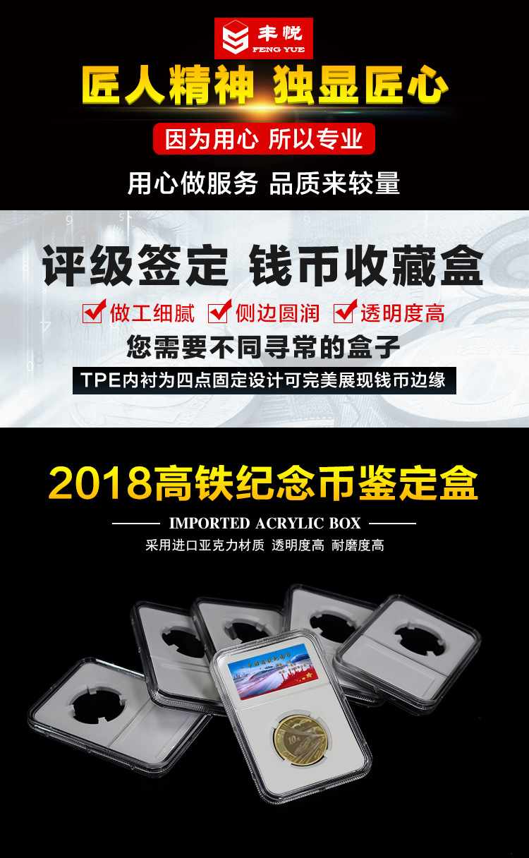 纪念币保护盒塑料钱币亚克力纪念币钱币盒 塑料盒纪念币包装盒