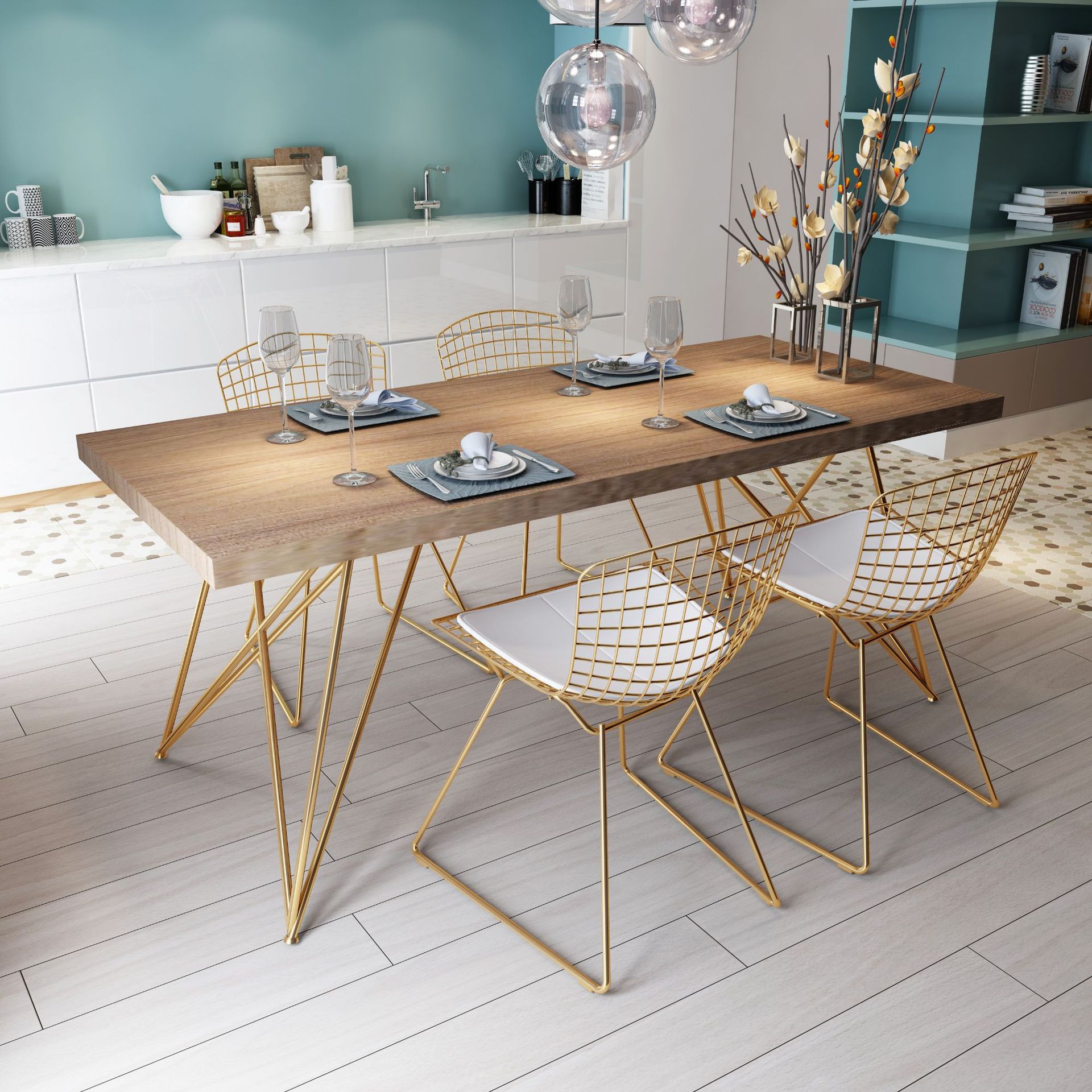 复古铁艺实木圆桌美式乡村风客厅圆形茶几咖啡厅创意餐桌椅组定制