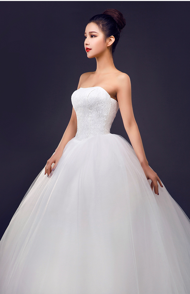 招商新款抹胸长款新娘婚纱收腰显瘦礼服