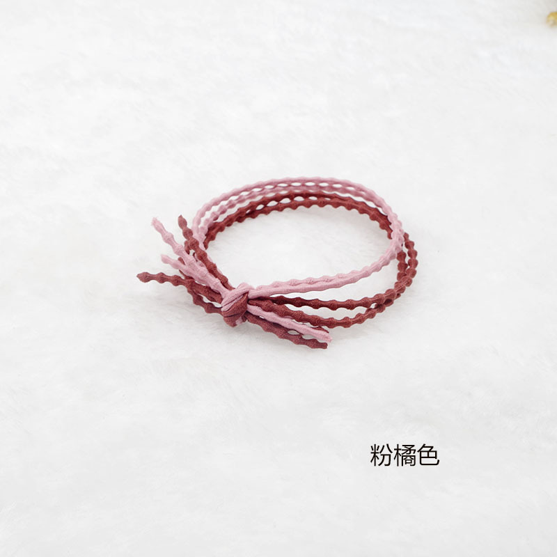 多层撞色豆豆皮筋打结头绳 韩式高弹力基础发圈精品店1元小饰品