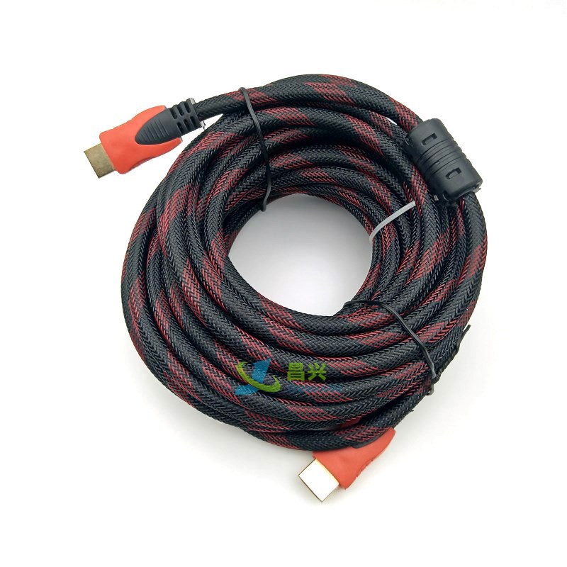 厂家供应 hdmi高清线1.4版 高品质电视连接线编织数据线 10米