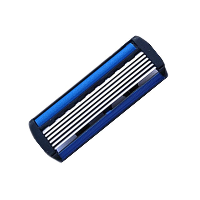 外贸热销 不锈钢6层剃须刀片 老式手动男士刮胡刀 1刀架6刀头套装