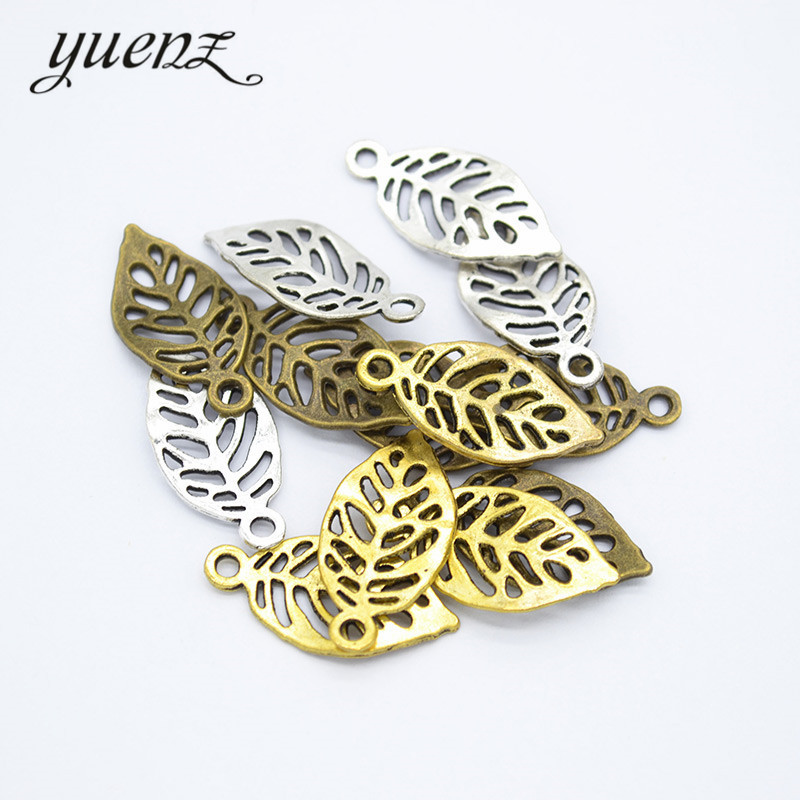 Yuenz DIY Alloy Ornament Necklace Bracelet Jewelry Ornament Accessories Leaves Small Pendant 23 * 11mm Q366
