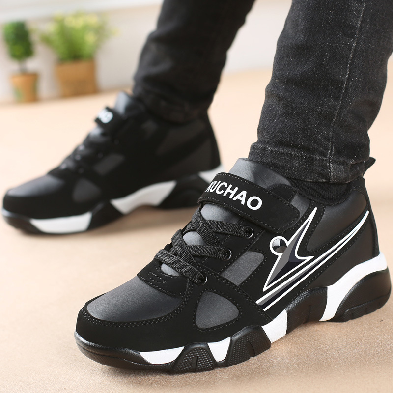 6男童鞋子10秋冬季9男孩鞋7加绒学生12大童休闲运动旅游波鞋15岁