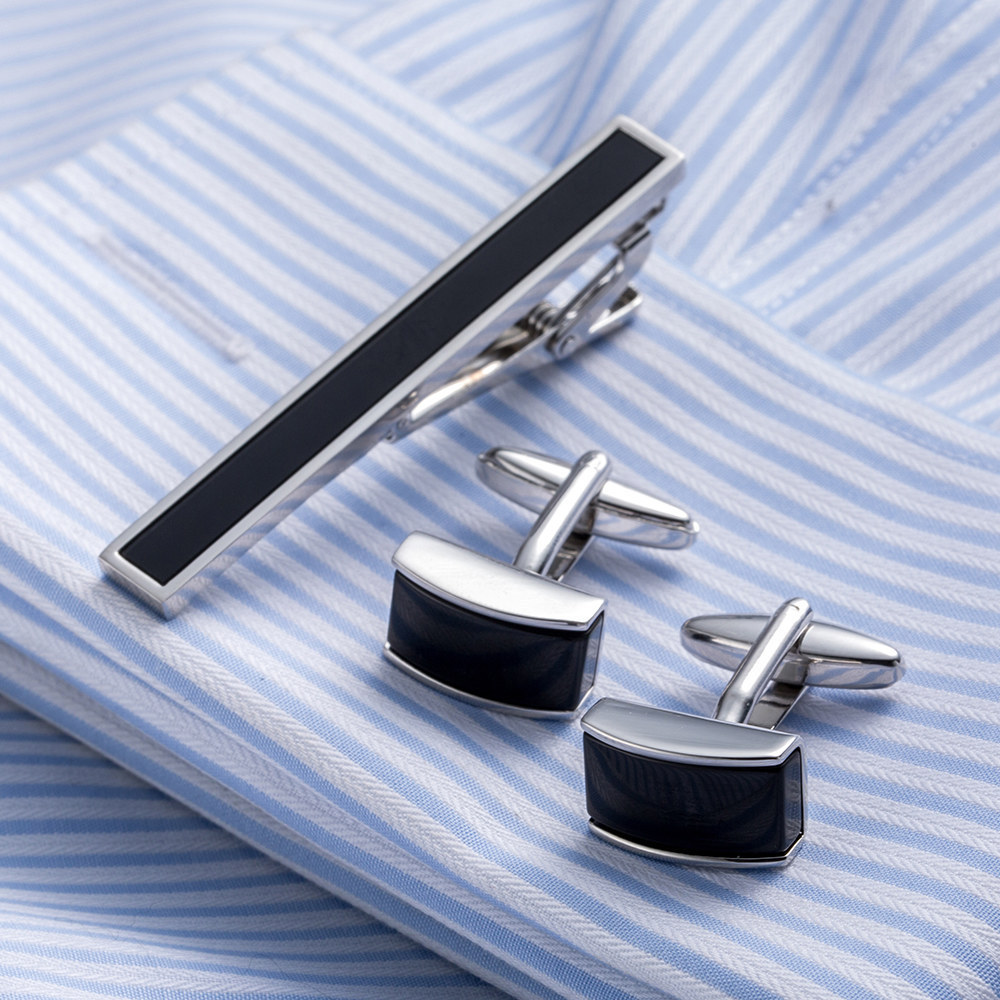 高质量套装袖扣领带夹 精致三件套袖钉领夹 优质礼服袖口夹子 26