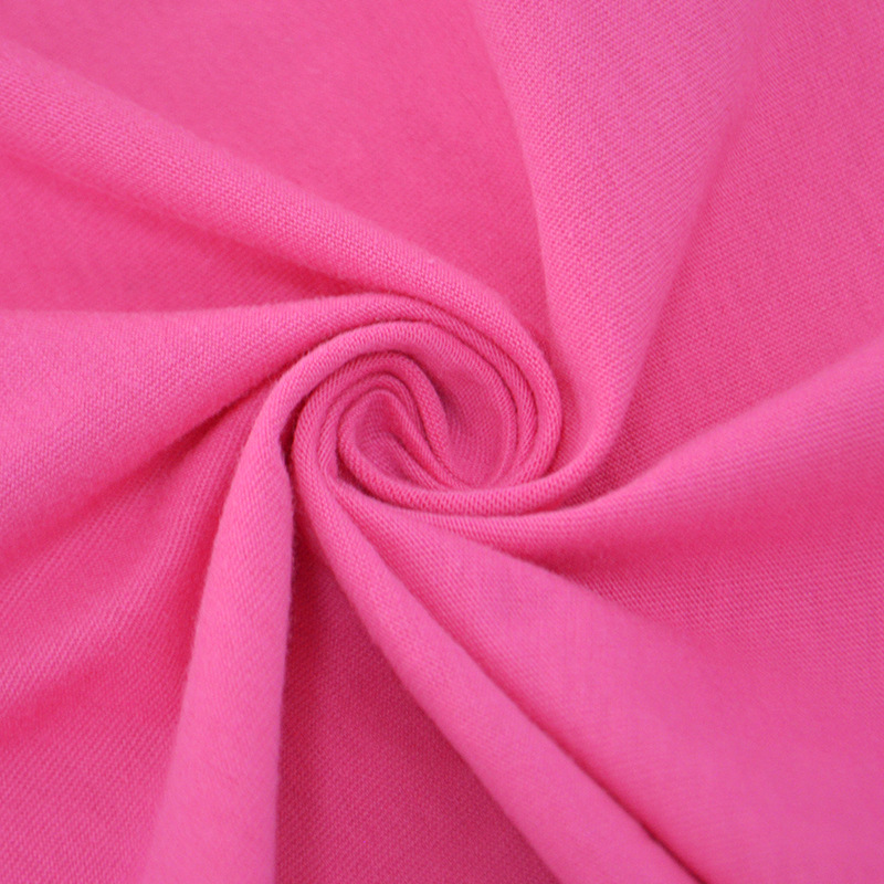 26支针织单面汗布平纹现货精梳纬编160g纯棉夏天吸汗t恤面料纯色