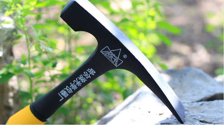 户外哈光平扁头地质锤碳钢鸭嘴榔头地采矿一体专业地质勘探工具