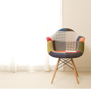 eames布艺餐椅伊姆斯百家布简约现代餐椅 创意包布椅子休闲椅