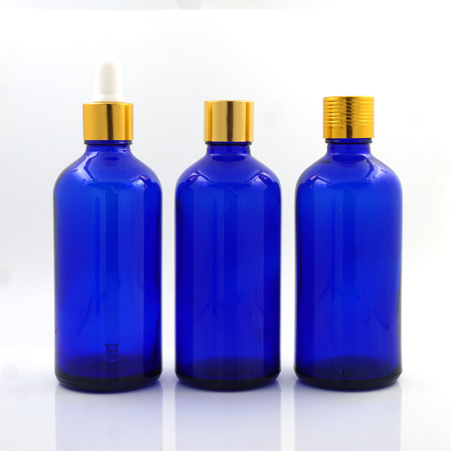 现货供应蓝色精油瓶 100ml蓝色精油调配瓶 精油滴管分装瓶 喷雾瓶