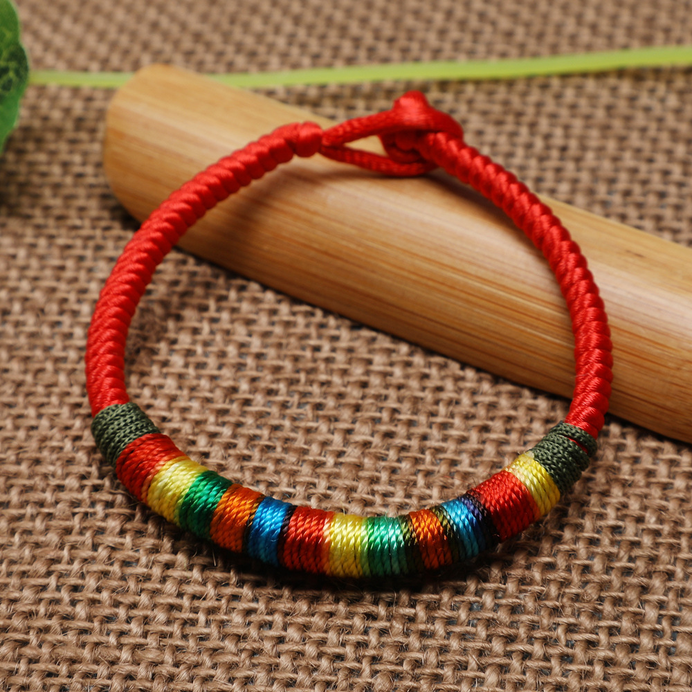 65 标签:编制手链端午彩绳红绳手链彩虹手链