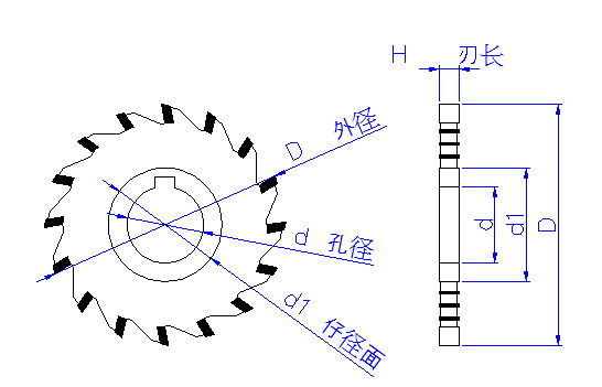 工厂直供aht175-12 焊接式钨钢侧铣刀 镶合金三面刃铣刀 锯片铣刀