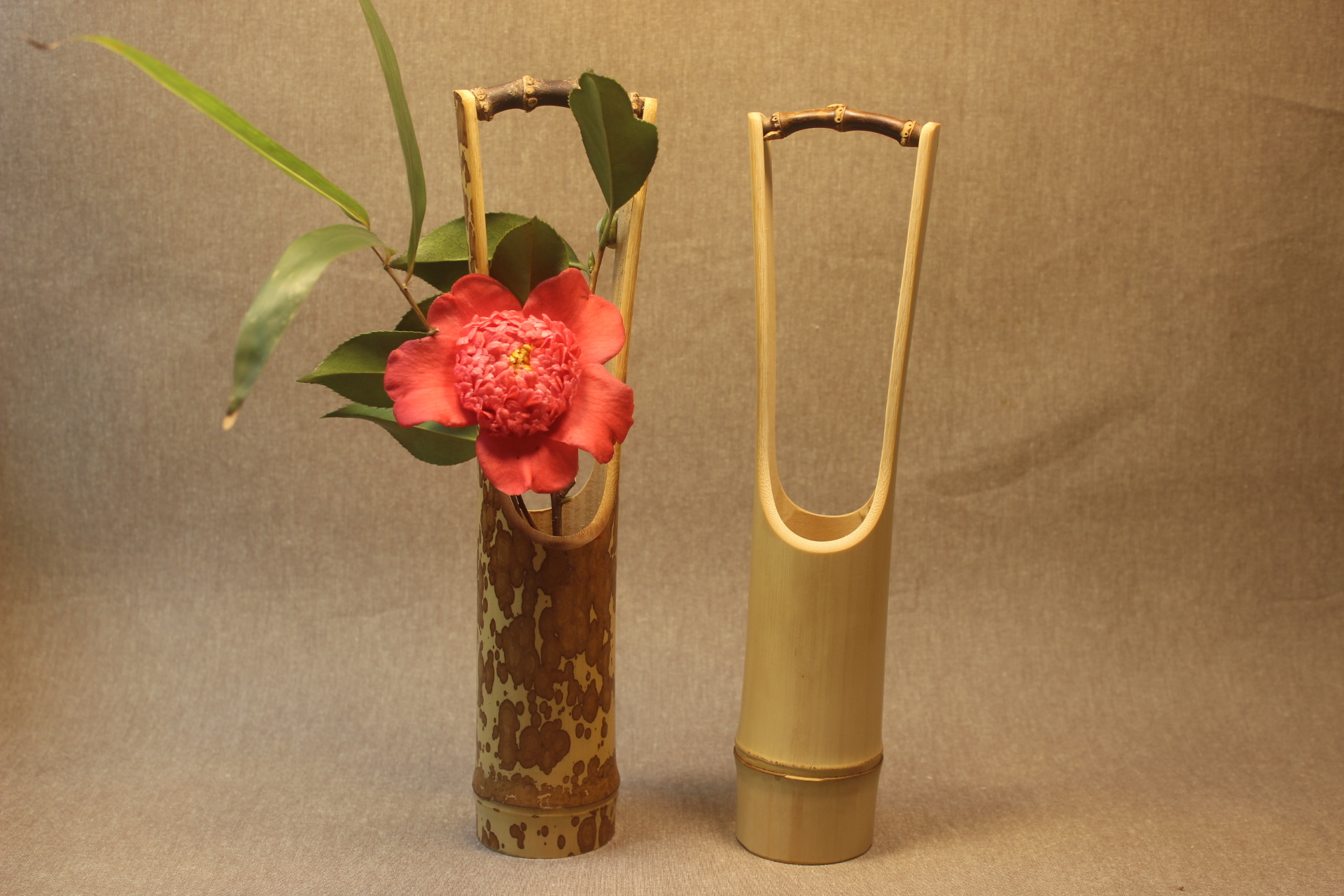 七月七竹编 竹筒插花器 原竹茶桌摆件 花瓶 盆 水桶梅妃竹工艺品