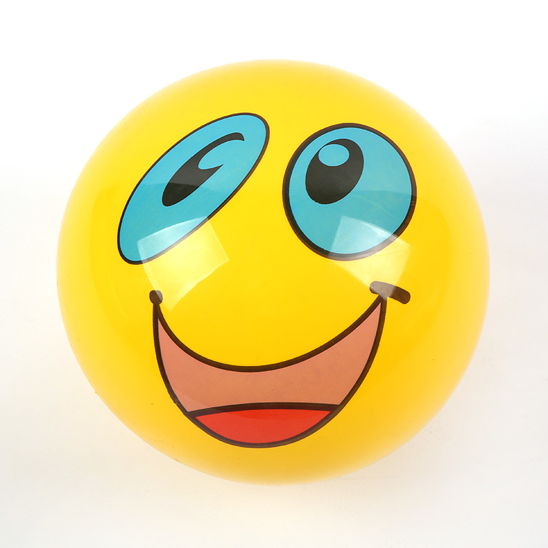 创意新款表情包皮球9寸pvc玩具球笑脸益智类儿童充气玩具球批发