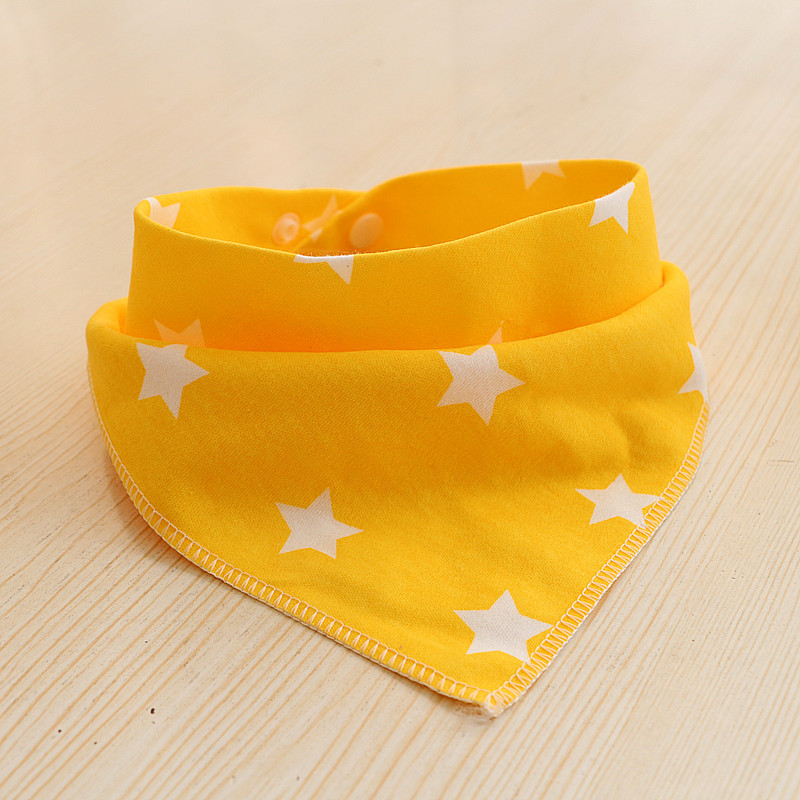 New Baby Bibs Baby's Triangular Hood Cotton Newborn Double-Layer Snap Fastener Bib Children's Scarf Bib