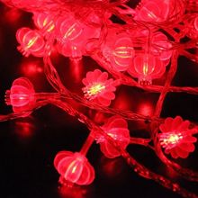 中国风红灯笼灯串春节新年元庆庭院圣诞节日闪烁的灯串LED