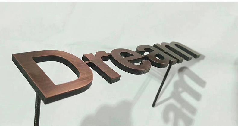 厂家直销实心字 精品拉丝不锈钢实心字制作 平面不锈钢字定制