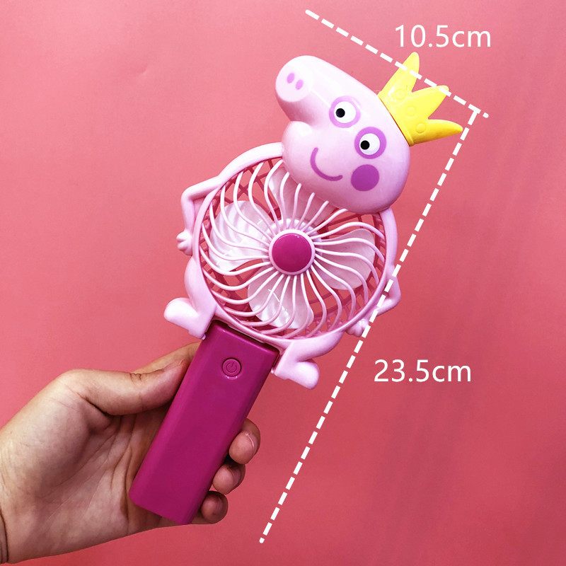 抖音社会人迷你学生折叠手持小风扇小猪佩奇吹风机usb可充电风扇