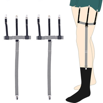 跨境货源 多功能两用衬衫防滑夹袜子固定带x-sc-j-黑白条纹