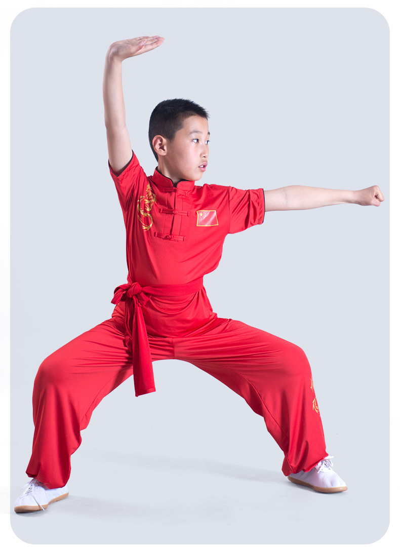 大业亨通儿童武术服武馆表演比赛太极功夫服装男女长短袖童装团购