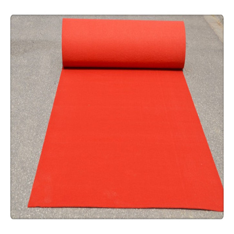 大红阻燃拉绒地毯展会展馆展厅楼梯满铺阻燃耐磨地毯上海仓库现货