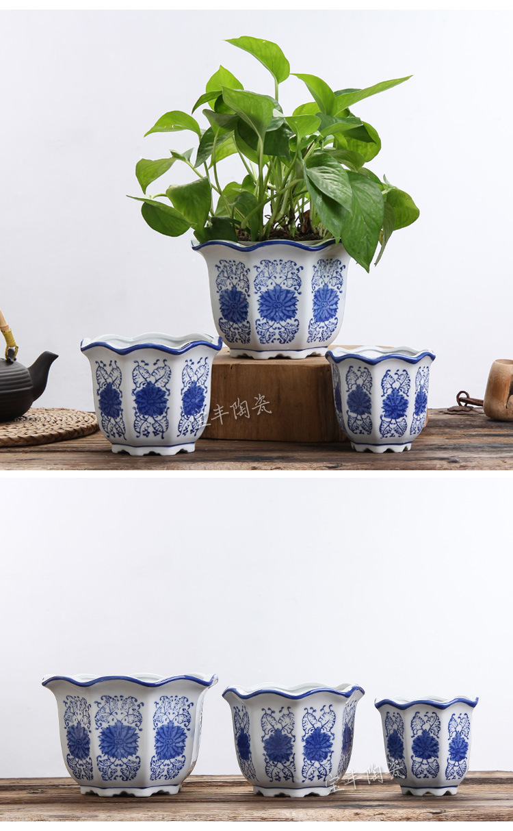 高温花盆陶瓷 大中小号 迷你园艺盆景盆 绿植仿古花盆