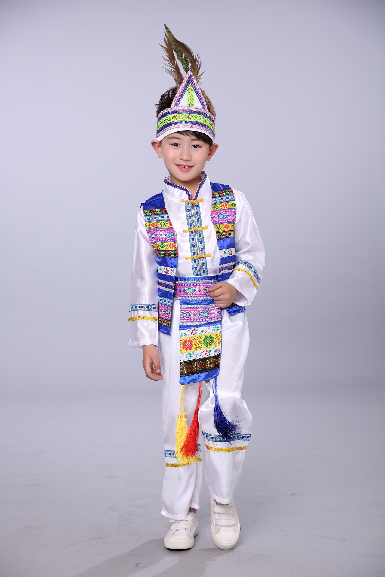 儿童高山族演出服2017新款男童少数民族服装高山族服饰舞蹈表演服