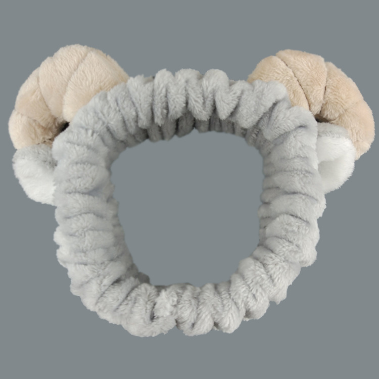 韩版发饰可爱羊角绒布束发带洗脸化妆法兰绒发带宽边毛绒发箍头巾