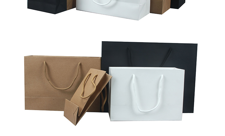 通用手提纸袋现货白卡牛皮纸袋服装广告宣传礼品包装袋子定制logo