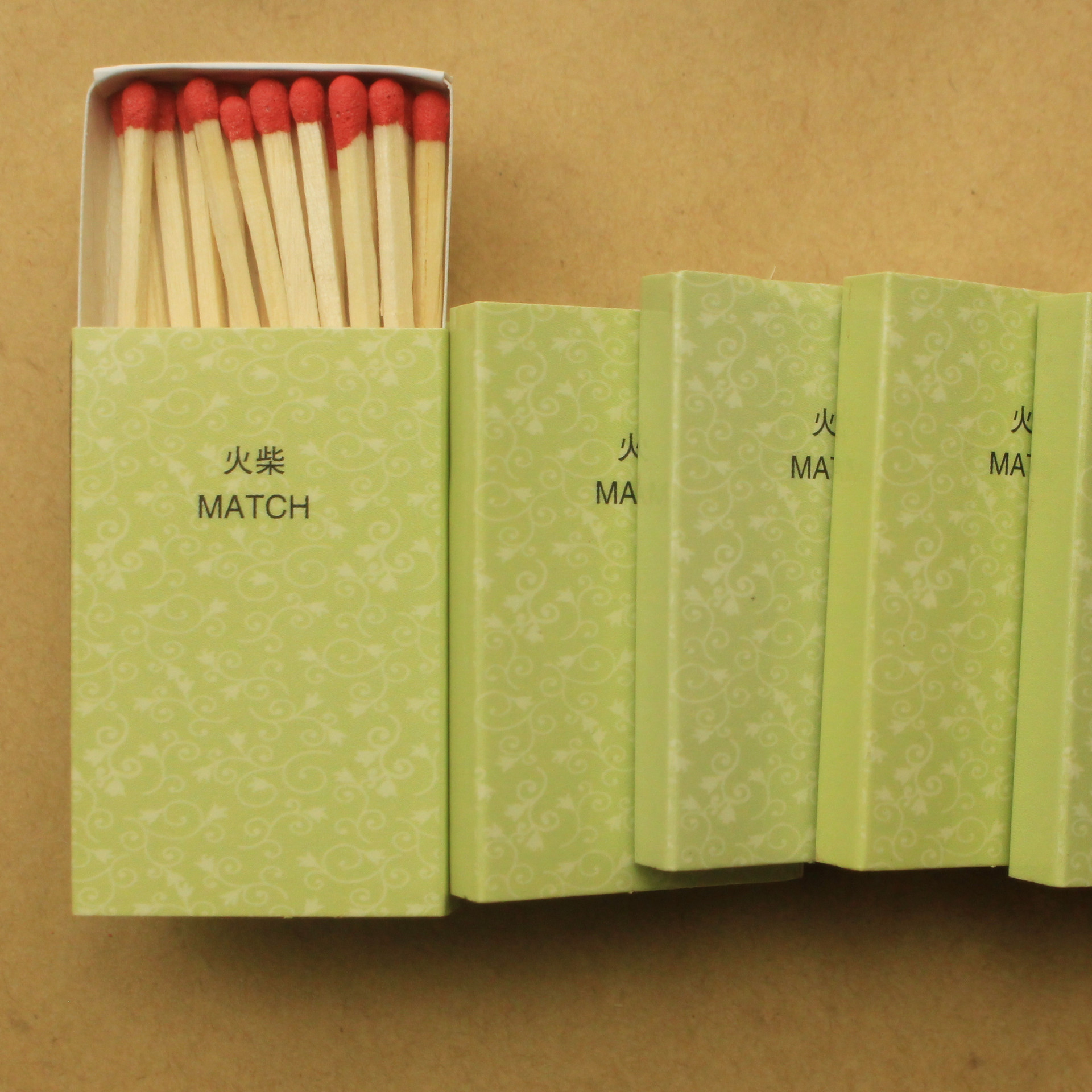 清新绿色通货现货饭店酒店外卖火锅店宣传赠送火柴盒100盒包邮