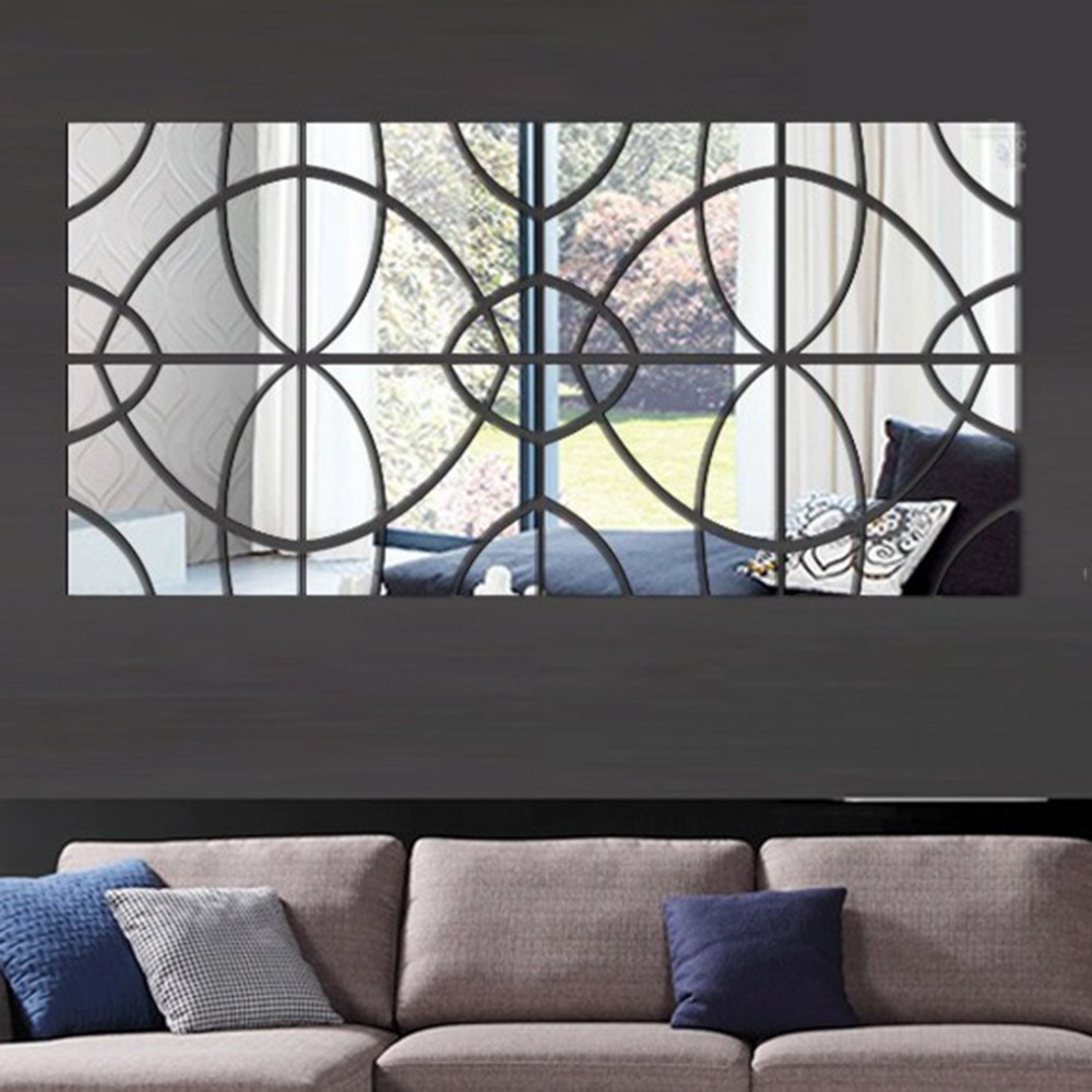 亚马逊爆款组合方形镜面墙贴客厅卧室房装饰亚克力镜面贴ac37203