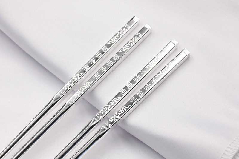 良品银饰 银筷子足银999多款缩短版小孩银筷子 四方防滑小孩银筷