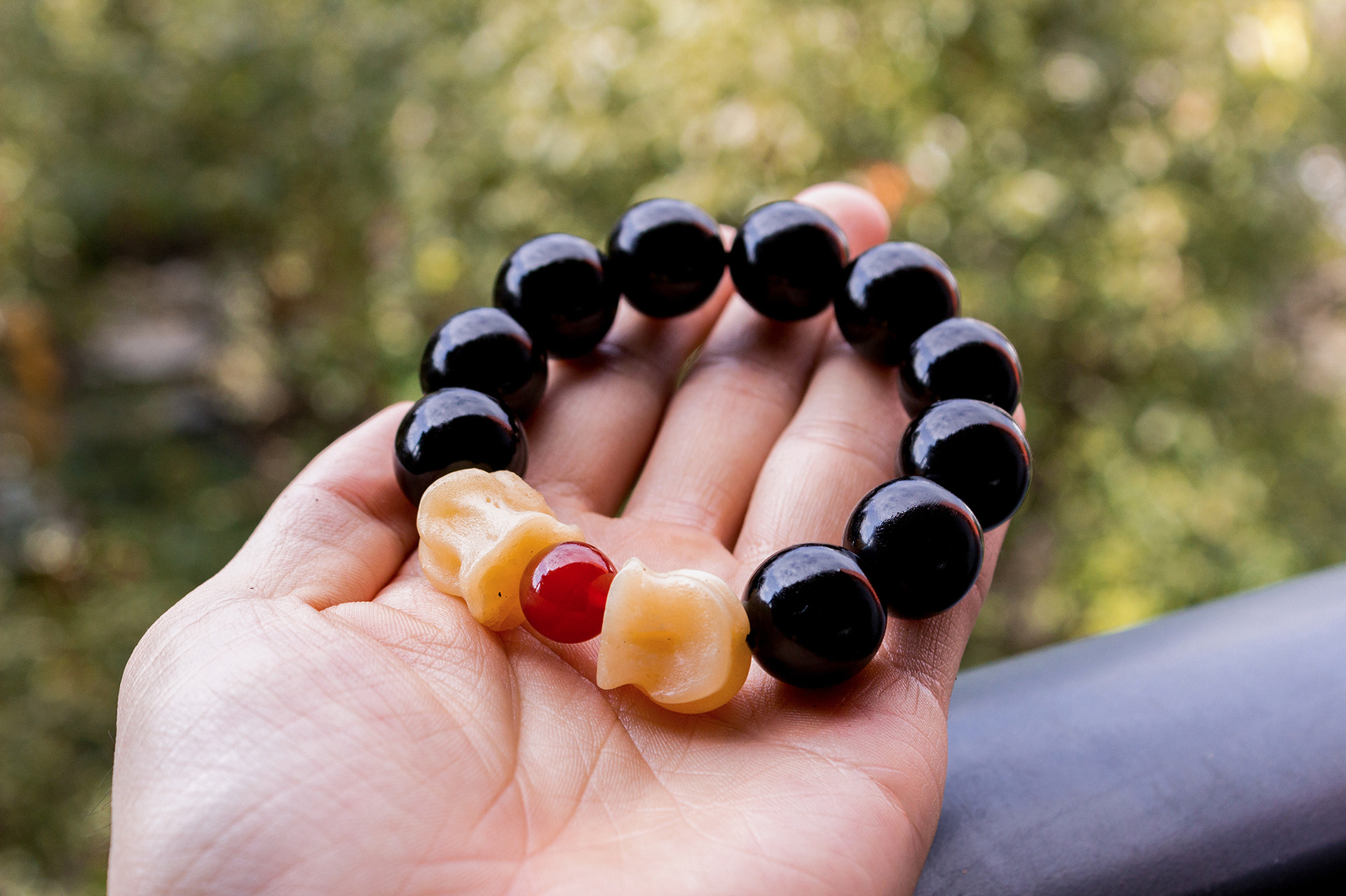 水牛角工艺品手串牛角手链佛珠大气文玩饰品男士