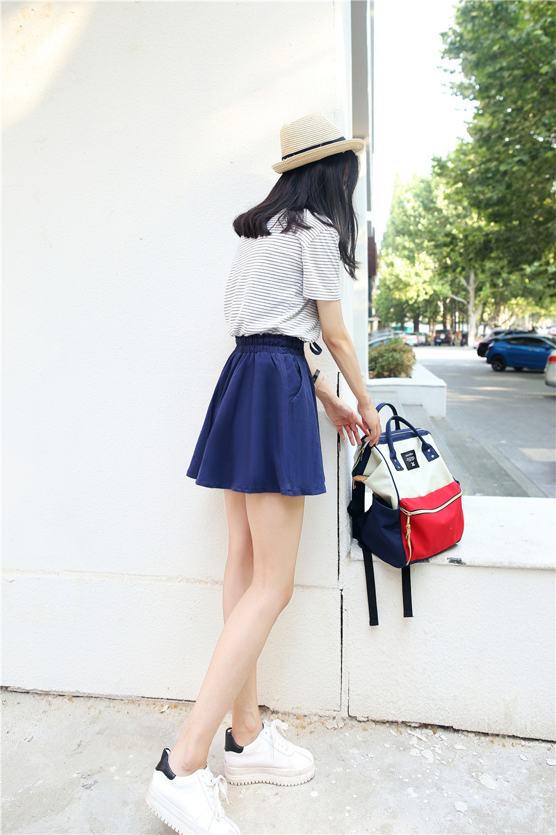 2020新款韩版仿棉麻系带短裙半身裙a字裙学生蓬蓬裙伞裙休闲修身