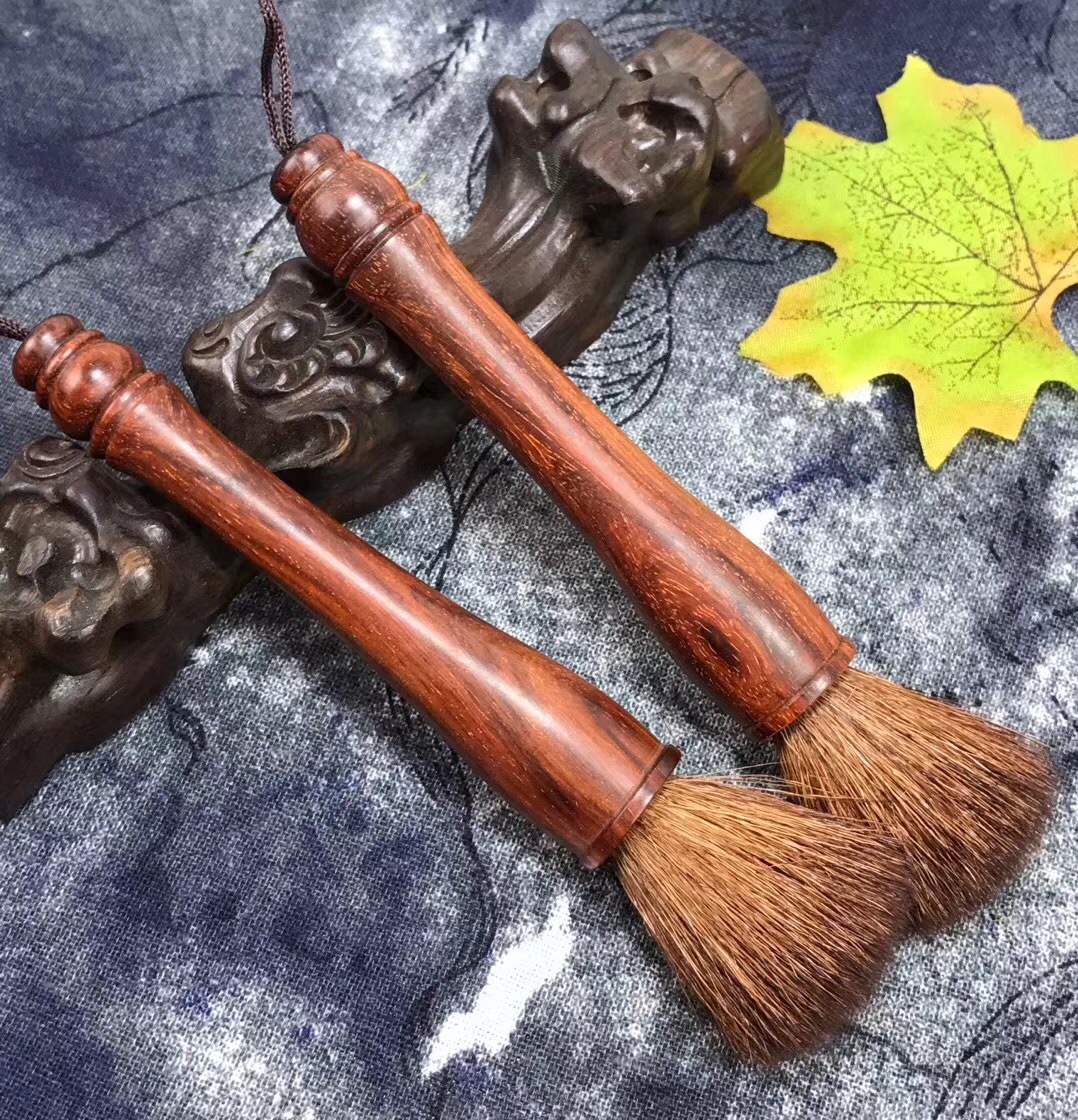 小叶紫檀养壶笔logo定制养生壶茶道配件笔家居中式养壶笔